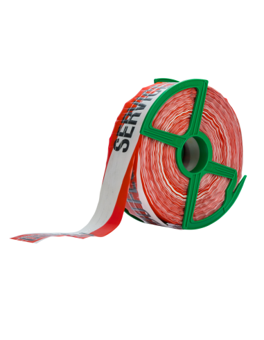 Absperrband 250m r/w "SERVICE DU FEU" Fadenverstärkt