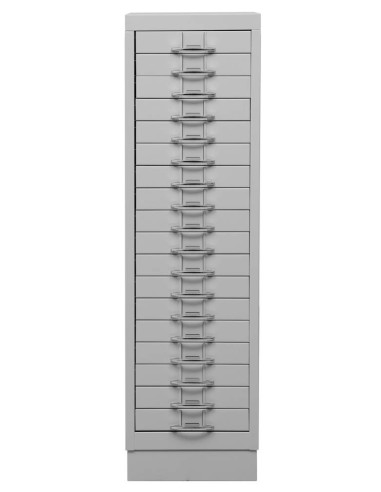 Wolfstahl Schubladenschrank Stahl A4 18 Schubladen lichtgrau 30 x 40 x 105 cm