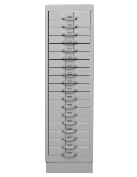 Wolfstahl Schubladenschrank Stahl A4 18 Schubladen lichtgrau 30 x 40 x 105 cm