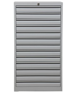 Wolfstahl Schubladenschrank Stahl A3 13 Schubladen lichtgrau 53 x 43 x 98 cm 2
