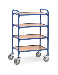 Beistellwagen mit Holzwerkstoffplatten, Ladefläche 630 x 470 mm