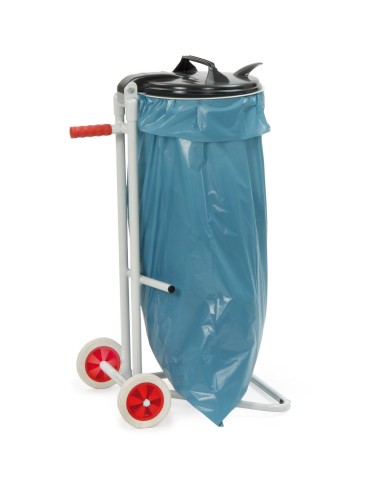Fetra Abfallsammler mit 2 Standfüssen und 2 Vollgummirädern mit Rollen 150 mm