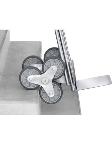 Fetra Alu-Treppenkarre, Tragkraft 200 kg, dreiarmige Rad-Sterne, breite Schaufel