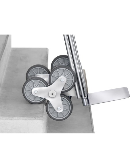 Fetra Alu-Treppenkarre, Tragkraft 200 kg, dreiarmige Rad-Sterne, breite Schaufel