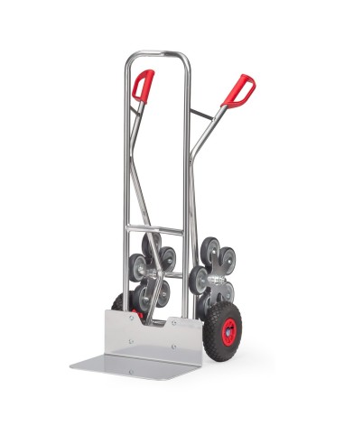 Fetra Alu-Treppenkarre, Tragkraft 200 kg, fünfarmige Rad-Sterne, breite Schaufel