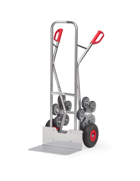 Fetra Alu-Treppenkarre, Tragkraft 200 kg, fünfarmige Rad-Sterne, breite Schaufel