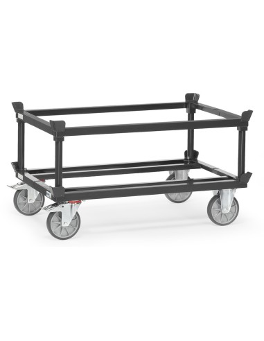 Fetra Aufsetzrahmen für Paletten-Fahrgestelle, Höhe mit Fahrgestell 650 mm ohne 370 mm, LxB 1210x810 mm, Grey Edition