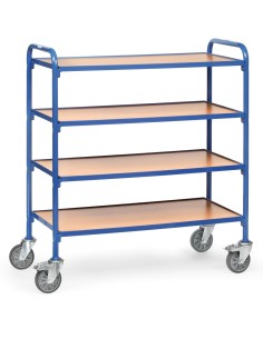 Fetra Beistellwagen mit Holzwerkstoffplatten, Ladefläche 940 x 470 mm