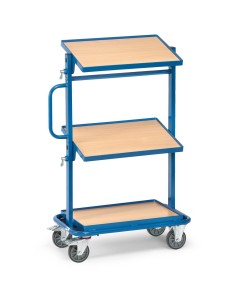 Fetra Beistellwagen mit neigbaren Bodenplatten, Ladefläche 600 x 400 mm