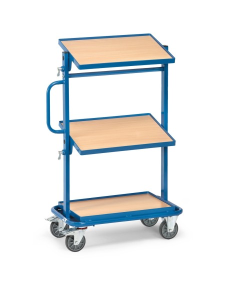 Fetra Beistellwagen mit neigbaren Bodenplatten, Ladefläche 600 x 400 mm