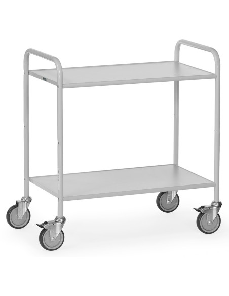Fetra Bürowagen mit 2 Böden, Ladefläche 800 x 500 mm, grau