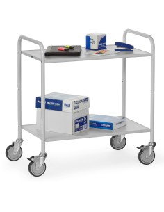 Fetra Bürowagen mit 2 Böden, Ladefläche 800 x 500 mm, grau 2