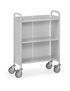 Fetra Bürowagen mit 3 Böden, 1 Rückwand, Ladefläche 720 x 350 mm, grau