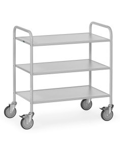 Fetra Bürowagen mit 3 Böden, Ladefläche 800 x 500 mm, grau
