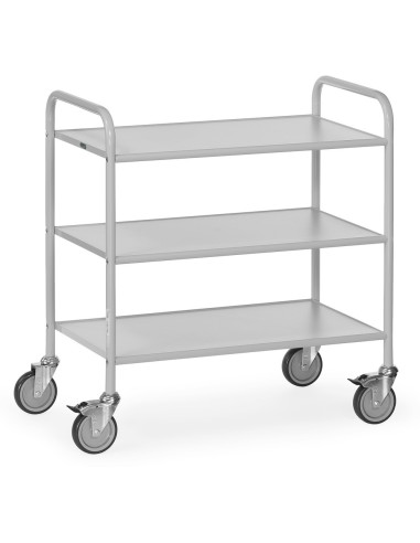 Fetra Bürowagen mit 3 Böden, Ladefläche 800 x 500 mm, grau