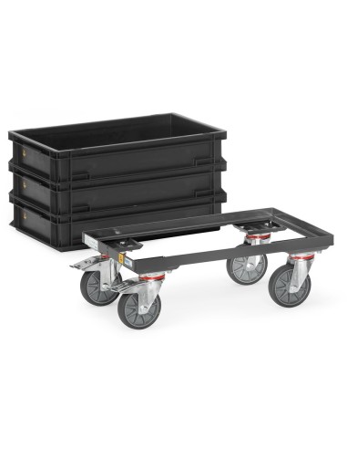 Fetra ESD Eurokastenroller in offener Winkelstahlkonstruktion