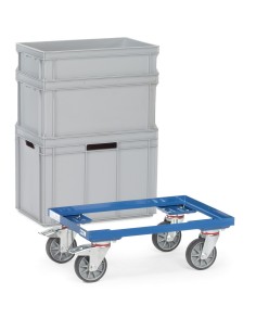 Fetra Eurokastenroller in offener Winkelstahlkonstruktion, Ladefläche 810 x 610 mm