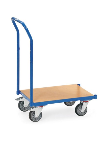 Fetra Eurokastenroller mit Holzplattform bündig mit Rahmen und Schiebebügel