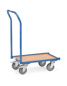 Fetra Eurokastenroller mit Holzplattform, 10mm Rand und Schiebebügel