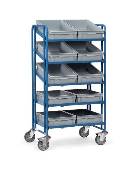 Fetra Eurokasten-Wagen mit 10 gleichen Kästen, Ladefläche 820 x 610 mm
