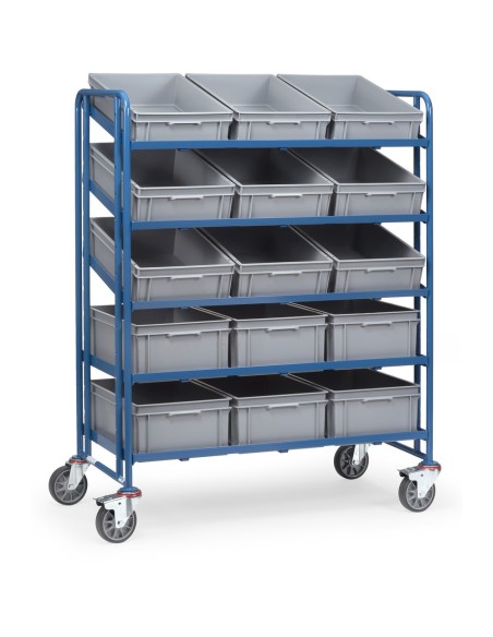 Fetra Eurokasten-Wagen mit 15 Kästen in versch. Höhen, Ladefläche 1240 x 610 mm
