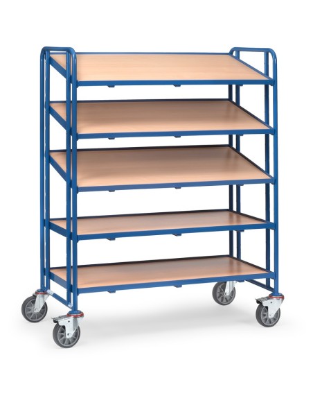 Fetra Eurokasten-Wagen mit Bodenplatten, blau, Ladefläche 1240 x 610 mm