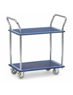 Fetra Ganzstahl-Tischwagen, mit zwei Böden aus Stahlblech