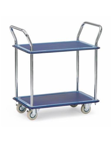 Fetra Ganzstahl-Tischwagen, mit zwei Böden aus Stahlblech