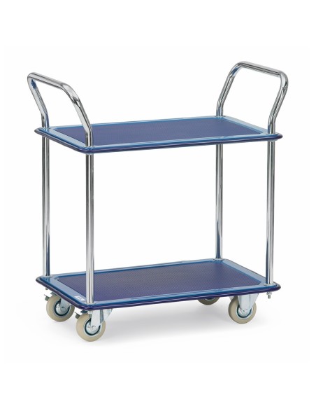 Fetra Ganzstahl-Tischwagen, mit zwei Böden aus Stahlblech