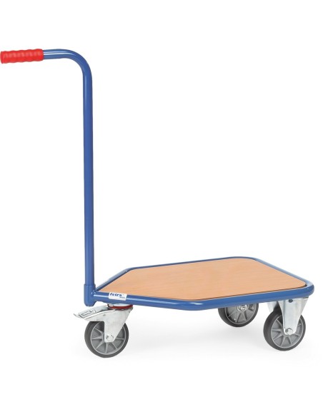 Fetra Griffroller mit 3 Rädern, Holzplattform, Ladefläche 600 x 450 mm