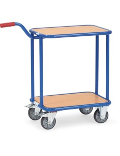 Fetra Griffroller mit 4 Rädern, 2 Holzplattformen, blau