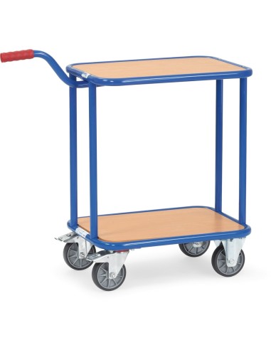 Fetra Griffroller mit 4 Rädern, 2 Holzplattformen, blau