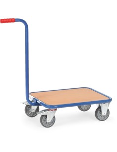 Fetra Griffroller mit 4 Rädern, Holzplattform, blau