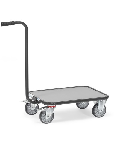 Fetra Griffroller mit 4 Rädern, Holzplattform, Grey Edition