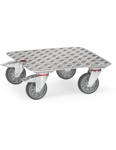 Fetra Kistenroller mit Aluminium-Quintettblech-Plattform, 500x500mm, 250kg