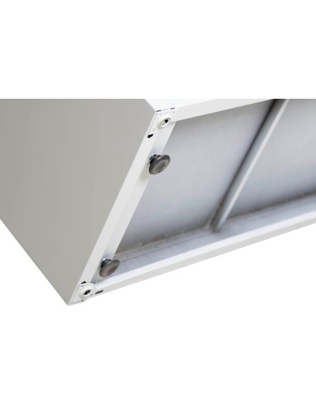 Wolfstahl Schiebetürenschrank Stahl 4 Fachböden lichtgrau 120 x 45 x 195 cm