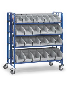 Fetra Montagewagen mit Kästen, zweiseitige Ausführung, Ladefläche 1280 x 2x 315 mm