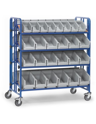 Fetra Montagewagen mit Kästen, zweiseitige Ausführung, Ladefläche 1280 x 2x 315 mm
