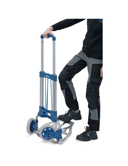 Fetra Paketroller, klappbar, Höhe 1090 mm, Tragkraft 125 kg, Polymer-Räder 127 x 30 mm