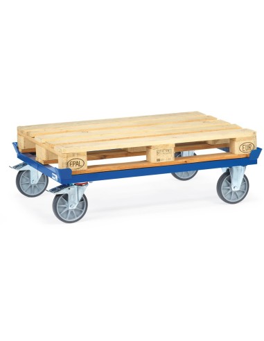Fetra Paletten-Fahrgestell, 750 kg, 1200 x 800 mm, TPE-Bereifung, blau,