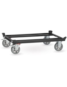 Fetra Paletten-Fahrgestell, Tragkraft 1200 kg, 1210 x 810 mm Elastic-Vollgummiräder, Grey Edition