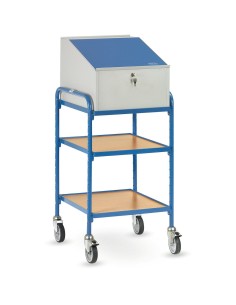 Fetra Rollpult mit 2 Ablageböden und Schreibpult-Aufsatz, Ladefläche 500 x 600 mm