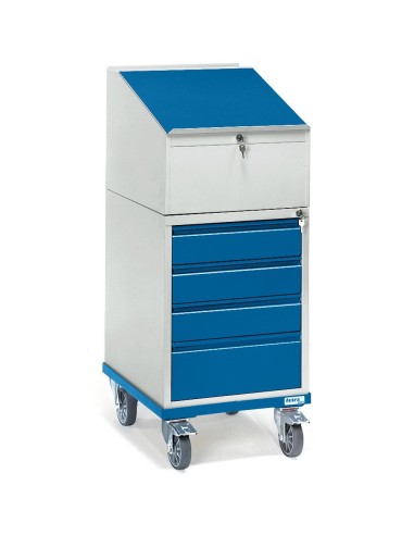 Fetra Rollpult mit 4 Schubladen und Schreibpult-Aufsatz