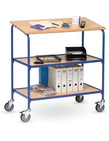 Fetra Rollpult mit Schreibfläche und 2 Ablageböden, Ladefläche 1000 x 600 mm