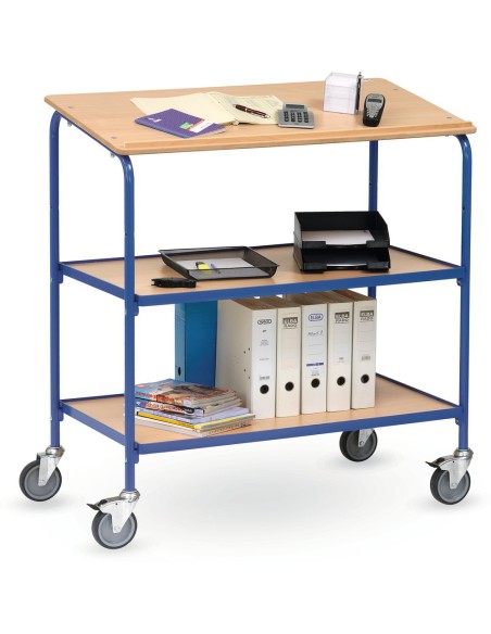 Fetra Rollpult mit Schreibfläche und 2 Ablageböden, Ladefläche 1000 x 600 mm