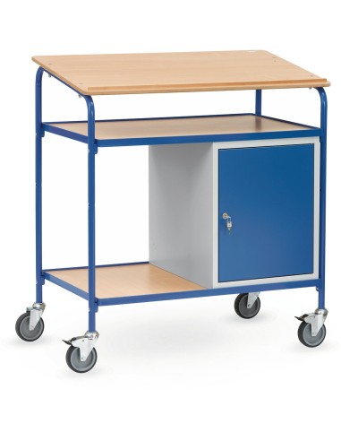 Fetra Rollpult mit Schreibfläche und Stahlschrank, Ladefläche 1000 x 600 mm