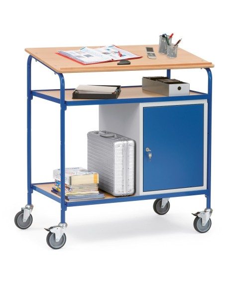 Fetra Rollpult mit Schreibfläche und Stahlschrank, Ladefläche 1000 x 600 mm