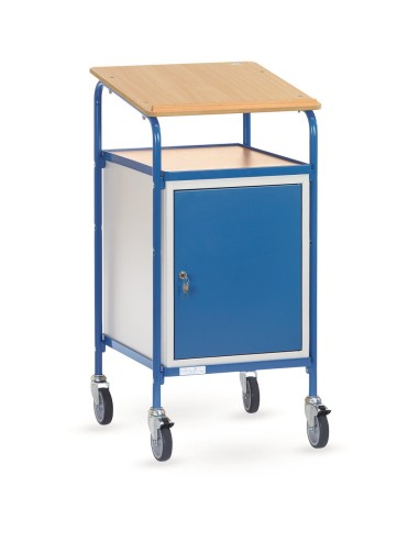 Fetra Rollpult mit Schreibfläche und Stahlschrank, Ladefläche 500 x 600 mm