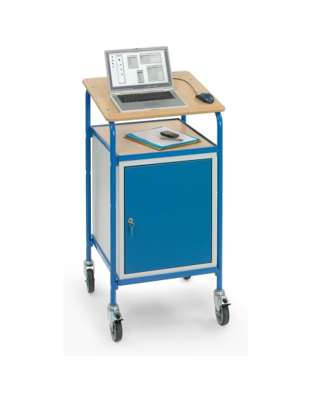 Fetra Rollpult mit Schreibfläche und Stahlschrank, Ladefläche 500 x 600 mm