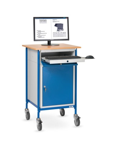 Fetra Rollpult mit waagerechter Schreibfläche und Stahlschrank, Ladefläche 650 x 650 mm